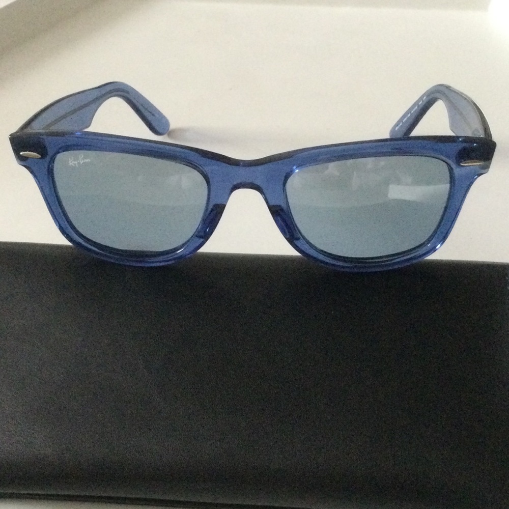 RAY-BAN RB2140 TRANSPARENT BLUE SUNGLASSES NEW WITH CASE